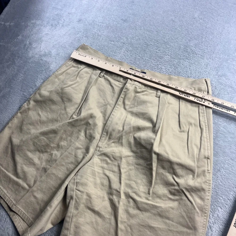 Polo Ralph Lauren Mens 36 Khaki Pleated Chino Shorts Tan 100% Cotton 7 In Inseam